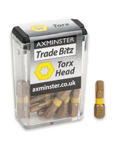 Axminster Trade Bitz TiN Coated Torx Screwdriver Bits
