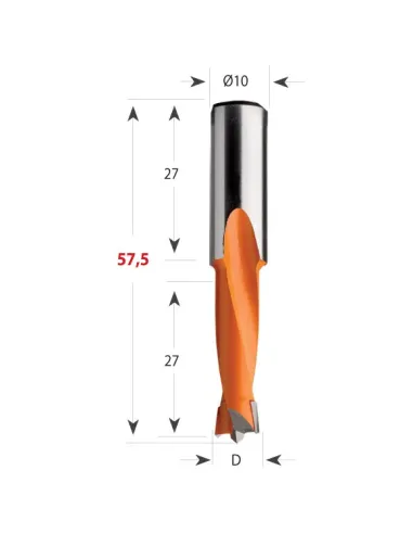 Dowel Drill 310 S10 L57,5 HW