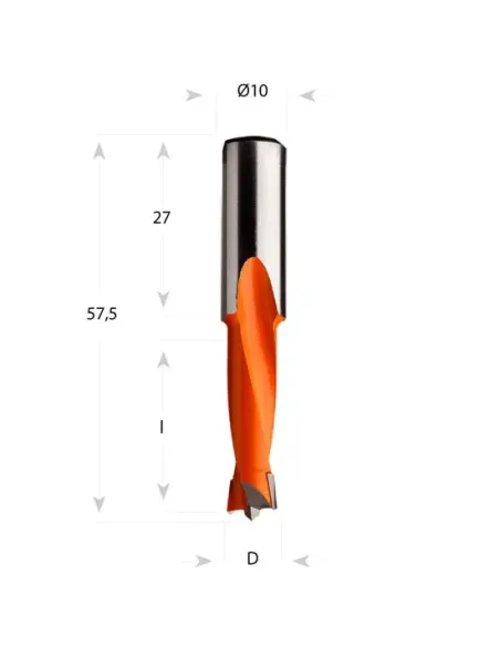 Dowel Drill 310 S10 L57,5 HW