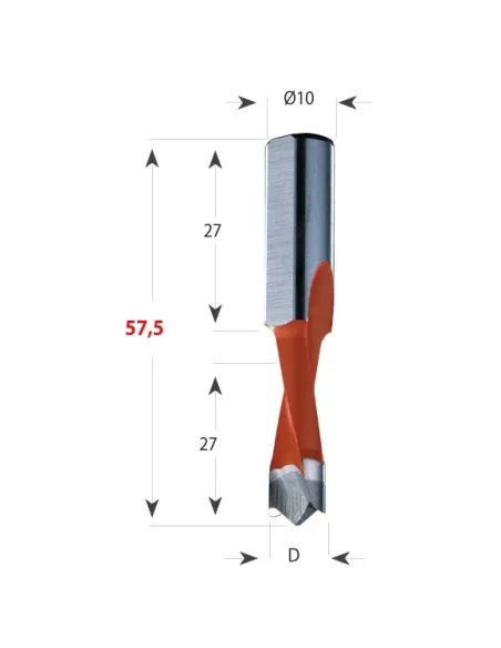 Dowel Drill 310 Xtreme S10 L57,5 HW
