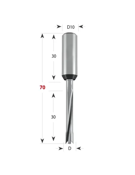 Dowel Drill 311 Xtreme Flat S10 L70 HWM