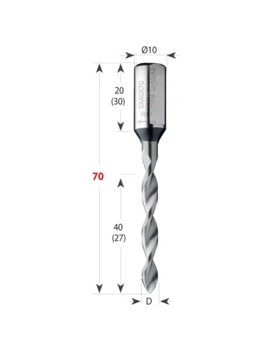 Dowel Drill 314 Xtreme for Through holes S10 L70 HWM