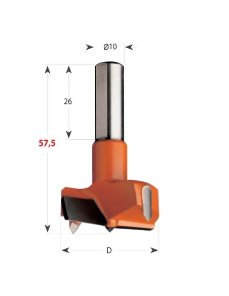 Hinge Boring Bit 317 S10 L57,5 HW