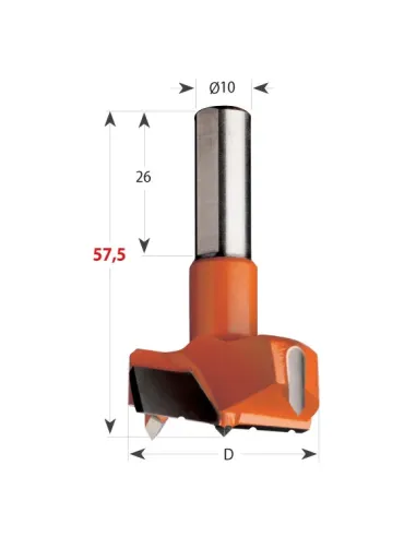 Hinge Boring Bit 317C Chipbreaker S10 L57,5 HW