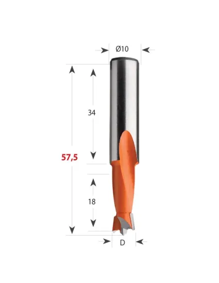Dowel Drill 361 S10 L57,5 HW