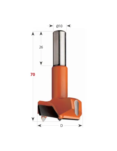 Hinge Boring Bit 369 S10 L70 HW
