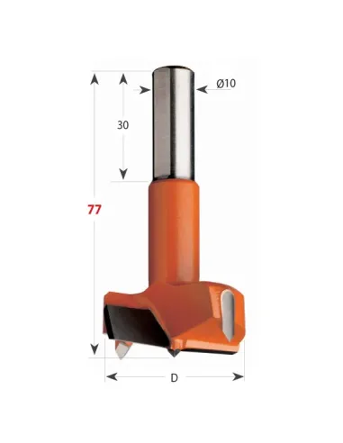 Hinge Boring Bit 370 S10 L77 HW