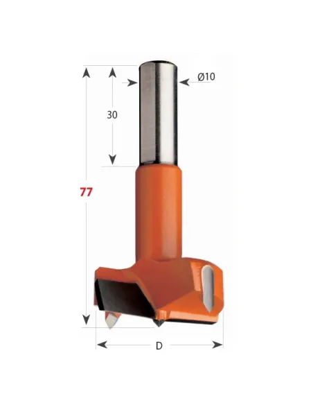 Hinge Boring Bit 370 S10 L77 HW