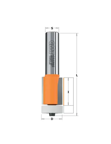 CMT C980.57 Solid Surface Sink and Trim Bit with Bearing for CORIAN - D19,05x25,4 L78 S12