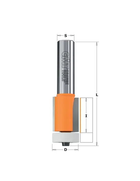 CMT C980.57 Solid Surface Sink and Trim Bit with Bearing for CORIAN - D19,05x25,4 L78 S12