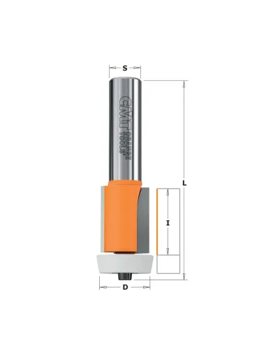 CMT C980.57 Solid Surface Sink and Trim Bit, Conical Bearing for CORIAN - D22x25,4 A10° L78 S12