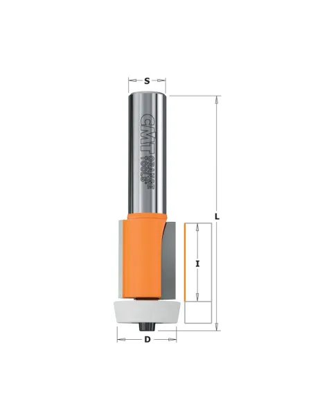 CMT C980.57 Solid Surface Sink and Trim Bit, Conical Bearing for CORIAN - D22x25,4 A10° L78 S12