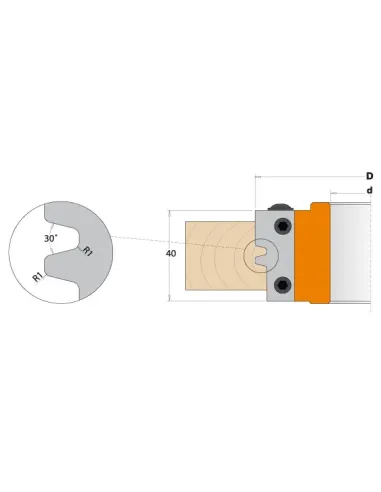 CMT Reverse Glue Joint Cutter Head MAN