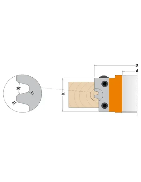 CMT Reverse Glue Joint Cutter Head MAN