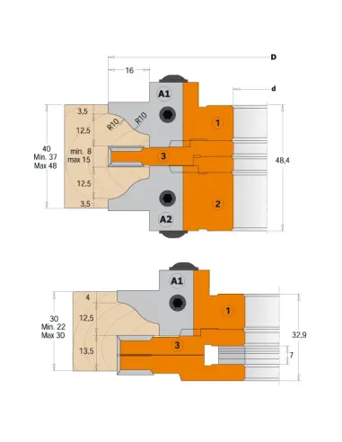 CMT Profiles and Counter Profiles Cutter Head Set MAN