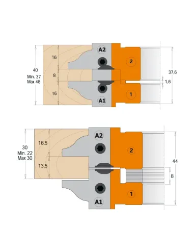 CMT Profiles and Counter Profiles Cutter Head Set MAN