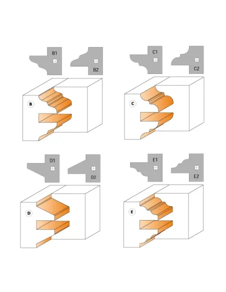 CMT Profiles and Counter Profiles Cutter Head Set MAN
