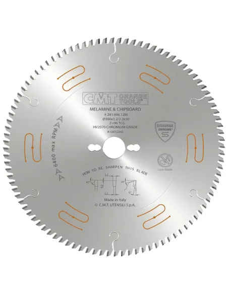 CMT CHROME Saw Blade for Laminated, Chipboard and MDF