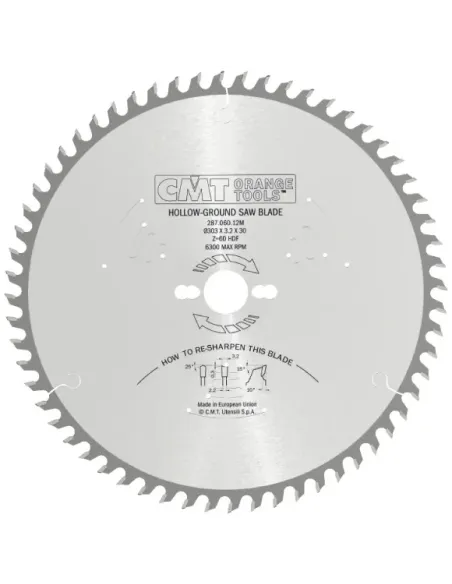 CMT Industrial C287 Saw Blade for Laminated Boards without Scorer