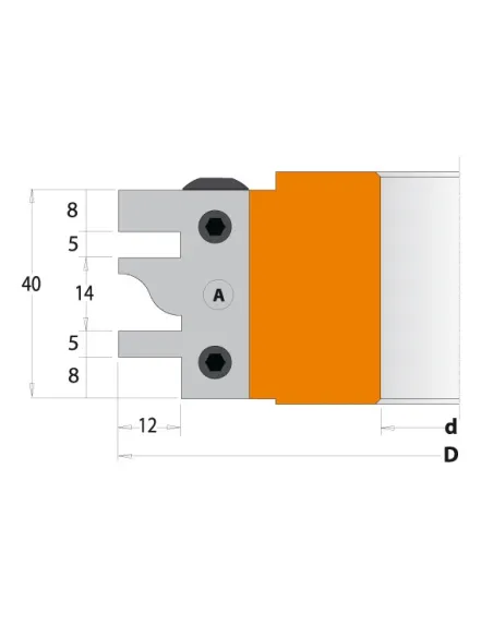 CMT One Piece Rail & Stile Cutter Head MAN