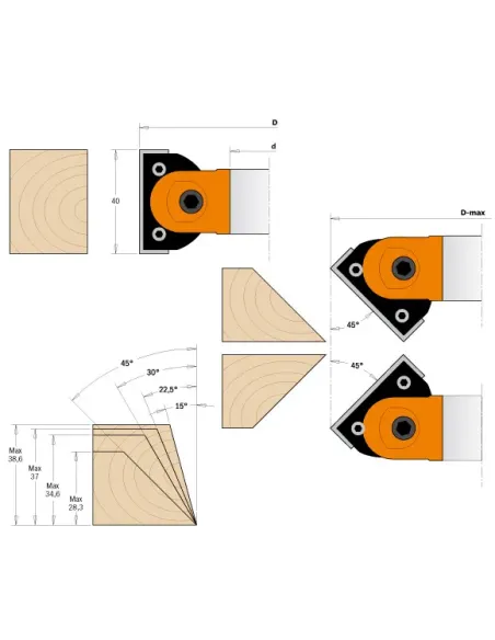CMT Adjustable Chamfer Cutter Head MAN