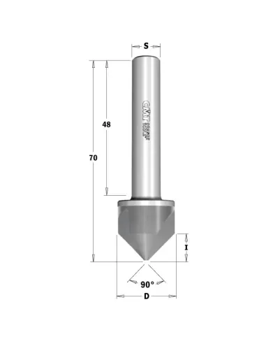 CMT C521 Countersink with Shank 90° - D19,2 I9 L70 S10x48