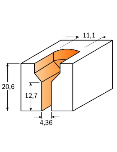 Countersink Bit TCT - D11,1x20,6 d4,36x12,7 S8 mm