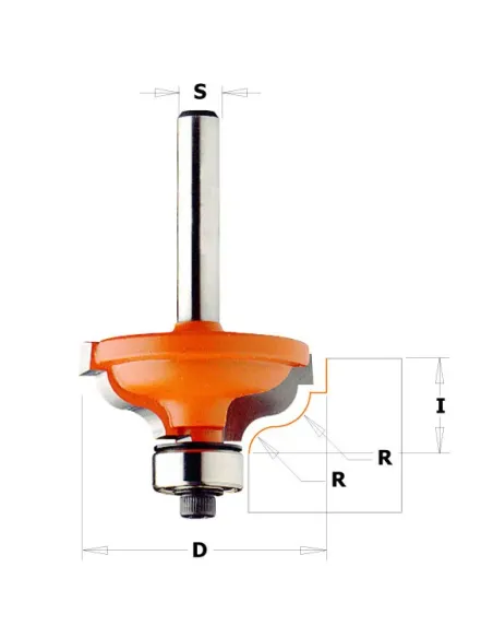 Ogee with Fillet Bit - R4,8-3,6 D34,2x13 S12 HW
