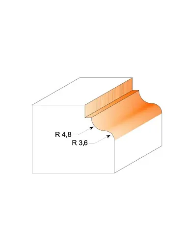 Ogee with Fillet Bit - R4,8-3,6 D34,2x13 S12 HW