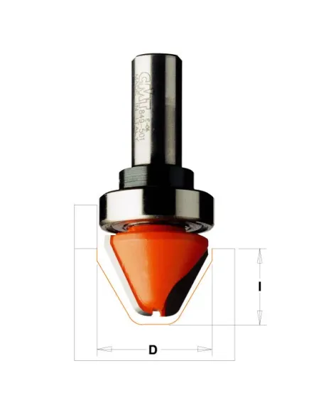 Lettering Bit with Top Bearing with Bearing 60° - D28x19 60° S12 HW