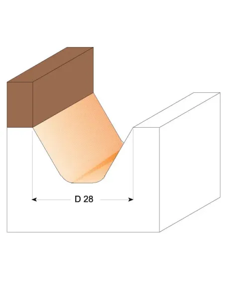 Lettering Bit with Top Bearing with Bearing 60° - D28x19 60° S12 HW