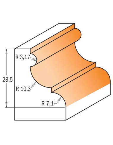 CMT C956 Molding Bit, Bearing fitted - D47,5x28,5 S12 HW