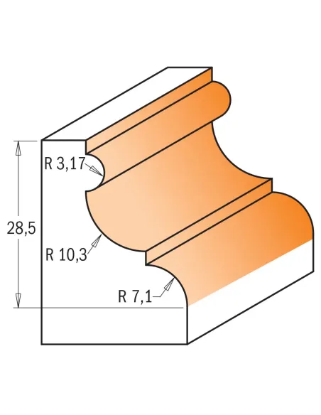 CMT C956 Molding Bit, Bearing fitted - D47,5x28,5 S12 HW