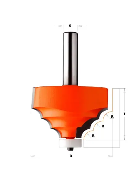 Decorative Bit for CORIAN - R8 D66,7 I41,3 S12