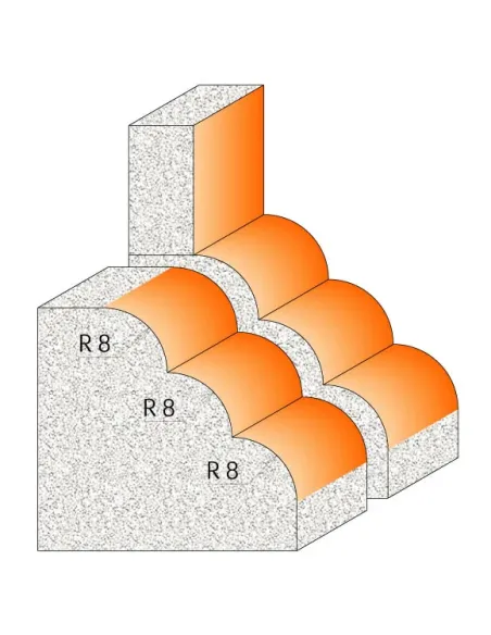 Decorative Bit for CORIAN - R8 D66,7 I41,3 S12