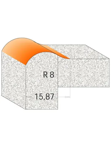 Profile Bit for CORIAN - D25,4 I22,2 R8 B15,87 S12