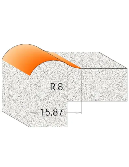 Profile Bit for CORIAN - D25,4 I22,2 R8 B15,87 S12