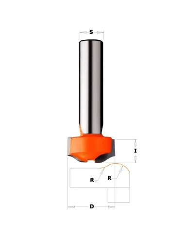 Raised Profile Bit for CORIAN - D25,4 I12,7 R8 S12