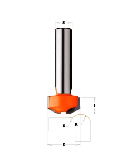 Raised Profile Bit for CORIAN - D25,4 I12,7 R8 S12