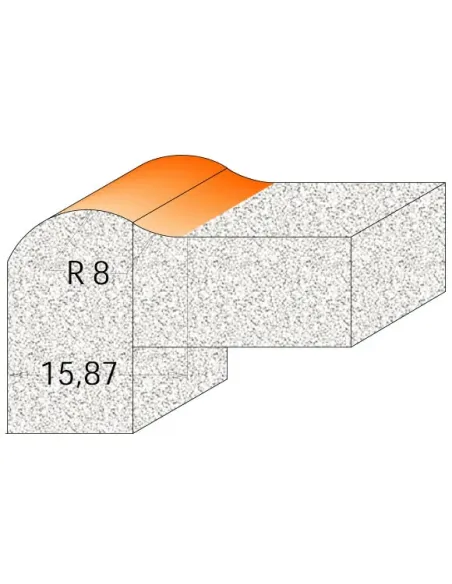 Raised Profile Bit for CORIAN - D25,4 I12,7 R8 S12
