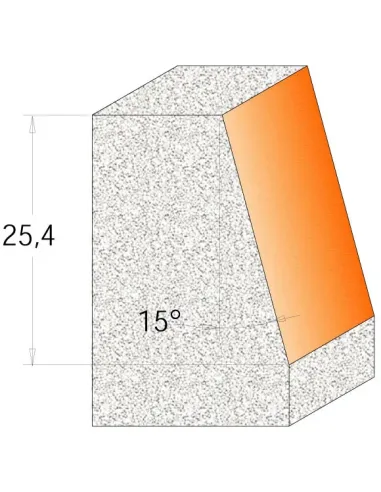 Chamfer Bit for Corian - D31,7 I22,2 A15° S12
