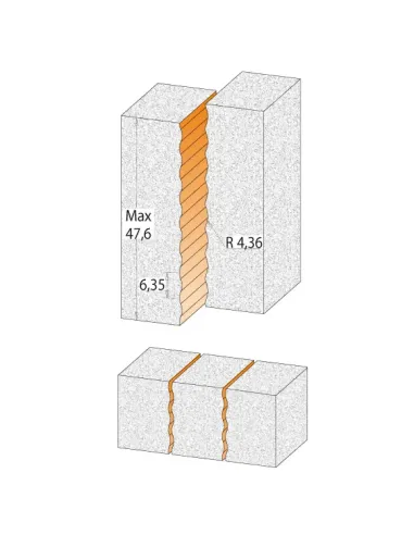 Wavy Joint Bits for Solid Surfaces CORIAN - R4,36 D15,87x51 S12
