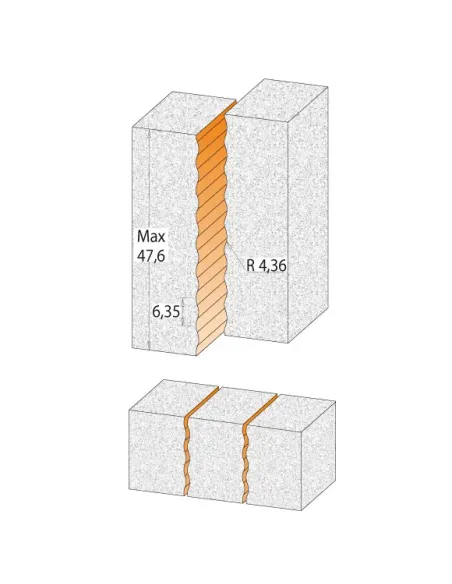 Wavy Joint Bits for Solid Surfaces CORIAN - R4,36 D15,87x51 S12