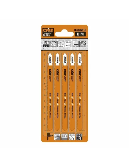 CMT Jig Saw Blade BIM Fine Wood Metal 318 VF - L132 I100 TS1,7-2,6 (set 5pcs)