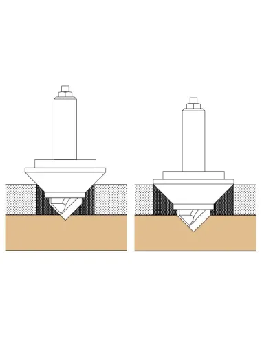 CMT Router Carver Set, Cutter S8 mm, Classical Template and Frame