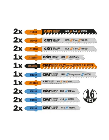CMT Jig Saw Blade Set, 16 pcs