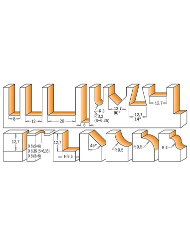 CMT Super Set of BITS - 15 pcs S8 HW