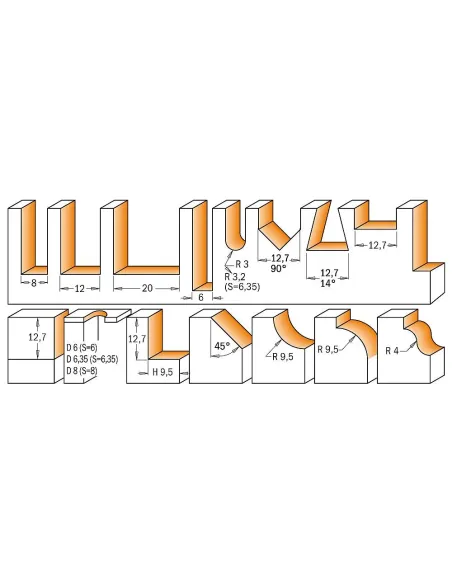 CMT Super Set of BITS - 15 pcs S8 HW