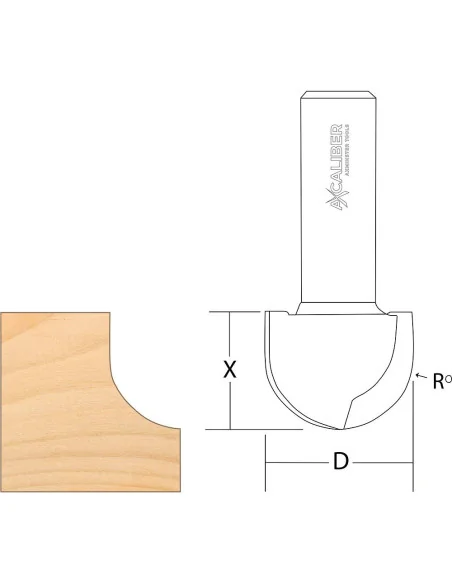 Axcaliber Round Nose/Radius Cutters - 1/2" Shank 🪚 Premium Woodworking Equipment | JetTools.bg