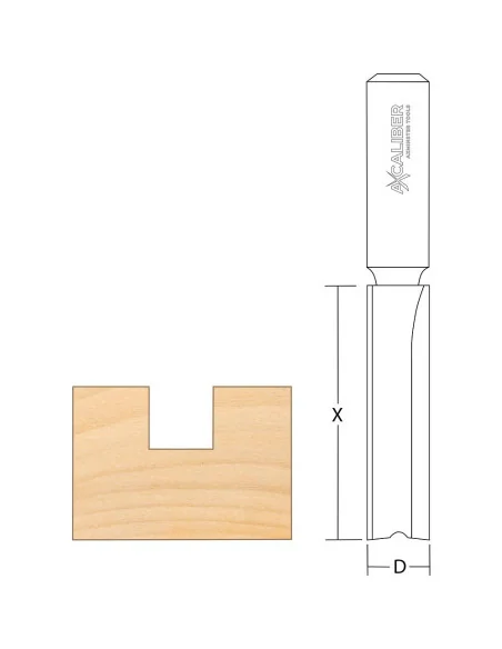 Axcaliber Twin Flute Small Diameter Straight Cutters - 12"(12.7mm) 🪚 Премиум оборудване за дървообработка | JetTools.bg